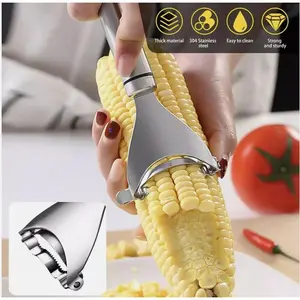 Corn Peeler Stainless Steel Cob Esquites Elote Thresher Stripper Remover Cutter