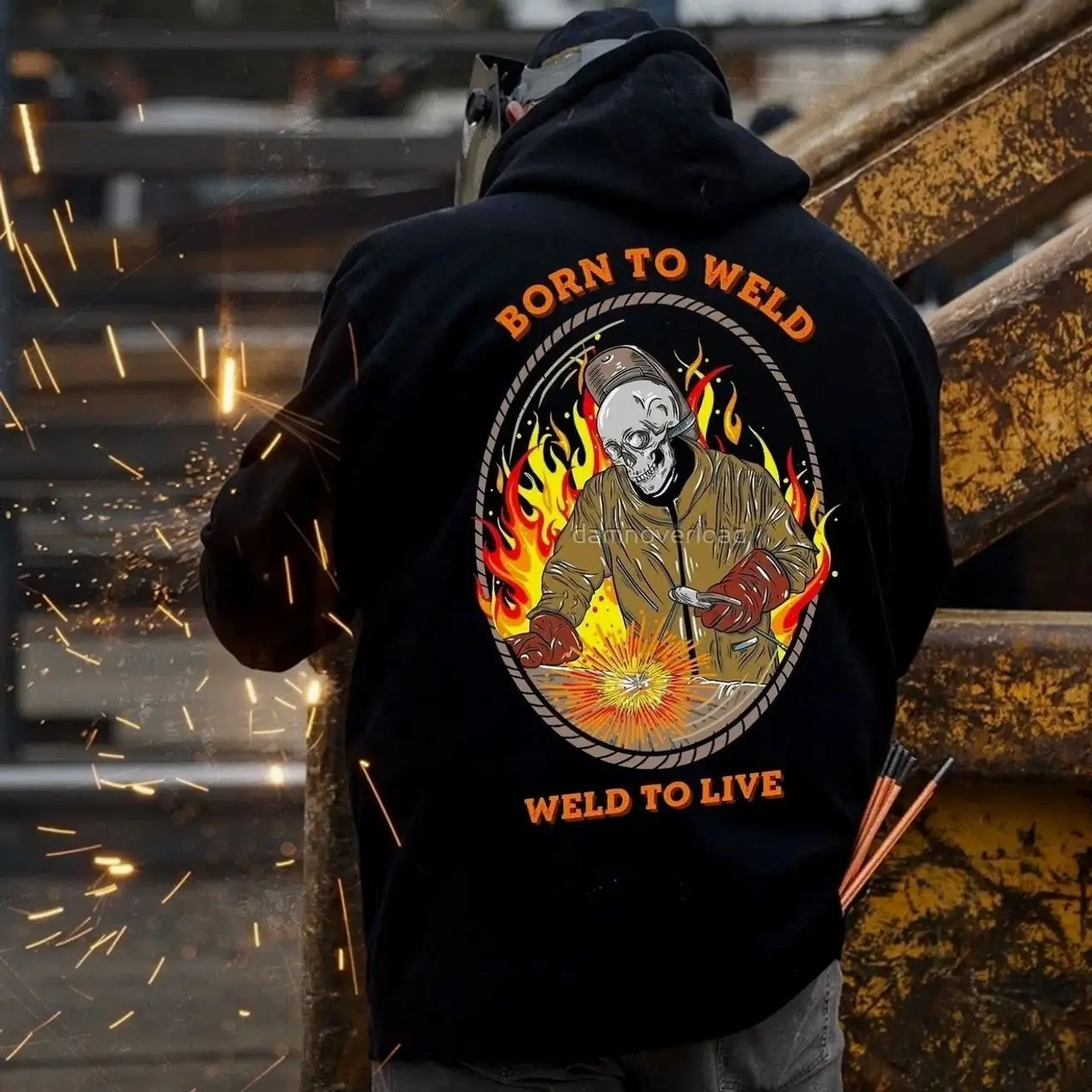 Born To Weld, Weld To Live Hoodie, Hoodie For Working, Welder Hoodie, Trust The Puddle Hoodie, Blue Collar Gifts, Men's Gifts, Casual Menswear, For Men
