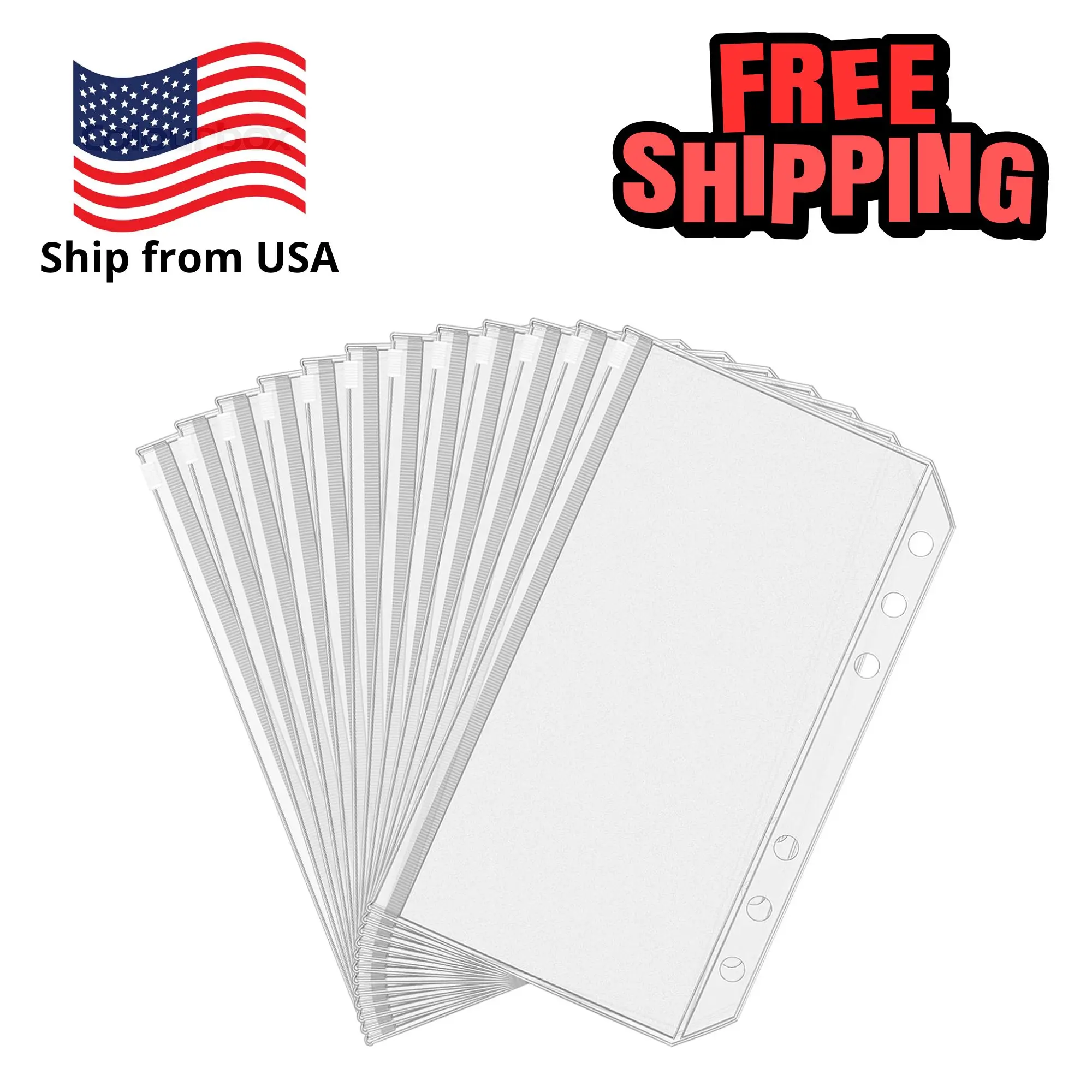 12pcs A6 Size Binder Pockets 6 Holes Budget Cash Envelopes