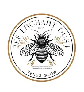 Bee Enchant’s Venus Glow Custom Body Dusting Perfume Powder- Scented - Finely Milled powder Talc-Free Fragrance Vanilla Daily- Natural Shower Powder Cosmetic-body powder- perfume powder