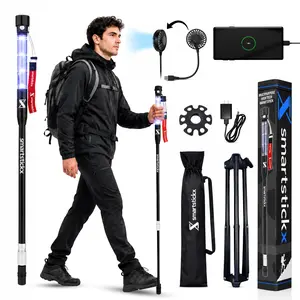 SmartstickX Tactical Walking Stick with Stun Gun - The Ultimate Self-Defense, Light & Power Companion for Every Adventure