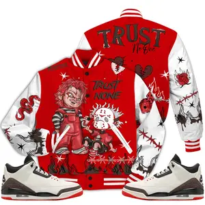 World's Best Dad 3s Outtfit Varsity Jacket, Scary Trust No One Shirts To Matching Sneaker Tee
