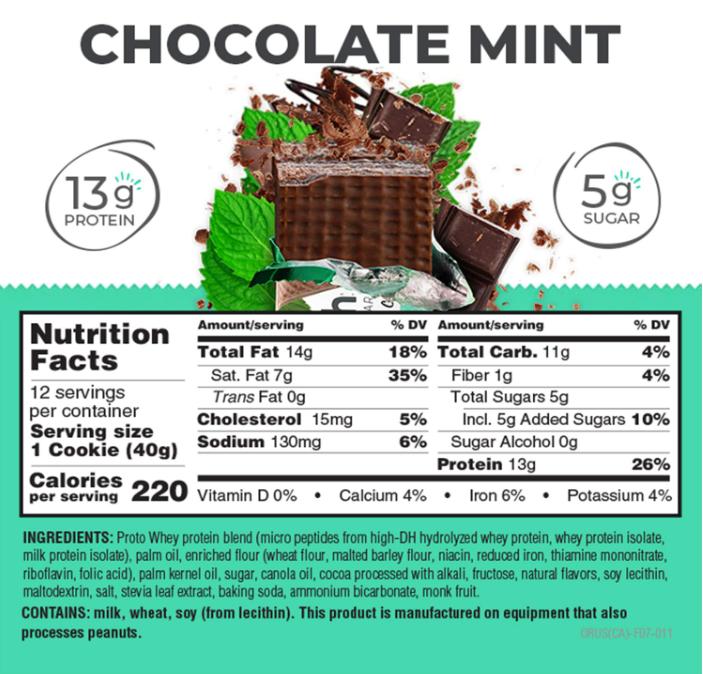 Power Crunch Protein Wafer Bars, High Protein Snacks with Delicious Taste, Chocolate Mint, 1.4 Ounce (12 Count)