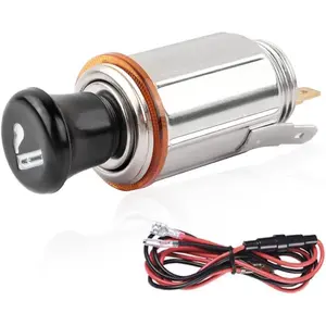 Car Cigarette Lighter with Cigarette Lighter Heater & 24" Cable,12V Cigarette Lighter Socket Build in 10A Fuse,Universal Car Accessories Cigarette Lighter Plug for Car SUV Marine