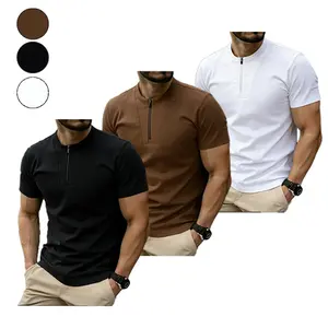 Plus-size men’s shirt — casual short-sleeve summer beach formal shirt with a buttoned collar; soft, classic twill fabric in solid color; elegant and fashionable Top Shortsleeve