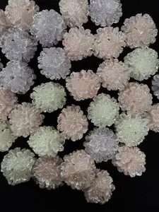 (283-286) 15PCS Flower Ball Beads | Matte Frosted DIY Beads for Jewelry & Pen Making