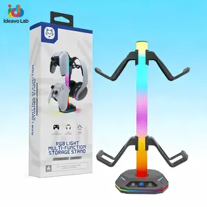 RGB Storage Rack for Game Controllers & Headsets, Multi-Functional Display Stand for Ps5 & Xbox, Ideal Gaming Accessory Gift, Headset Holder, Headphone Hanger