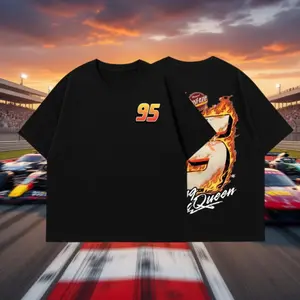 Cars Movie 6 T-Shirt Retro Mcqueen Vintage Oversized Tee – Y2K Unisex Two Side Graphic, Top Trendy Streetwear Gym Shirt For Movie Fans