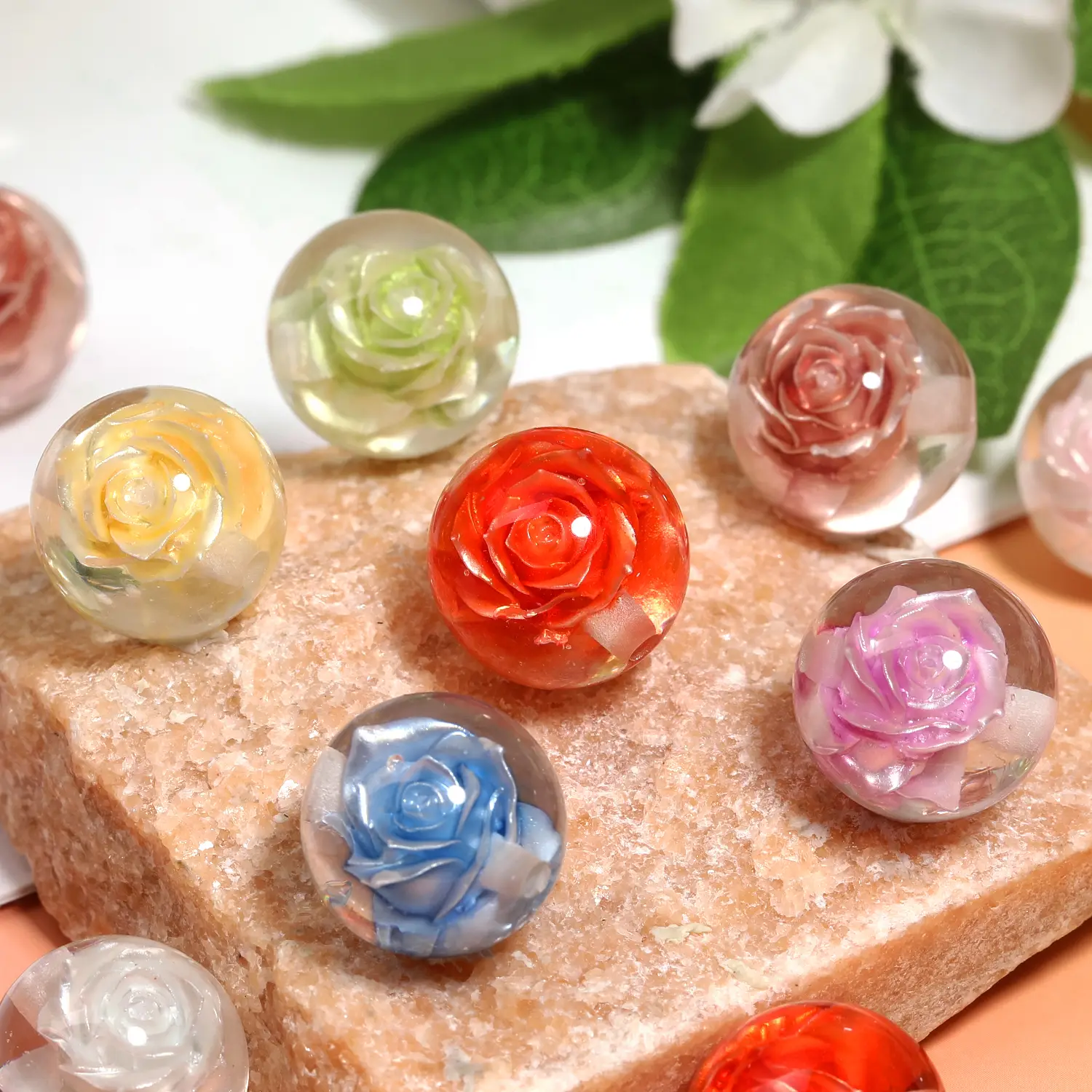 【B6】Qty 25 Acrylic 18mm water bead straight hole beads colorful DIY beading accessories mobile phone chain keychain material handmade round beads