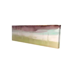 212 MAIN Geometric Print Wall Art - 16x48 in Vibrant Artistic Purple Stripes Shapes, Modern Abstract Artwork, Minimalist Home Decoration (2080-1648-AB82)