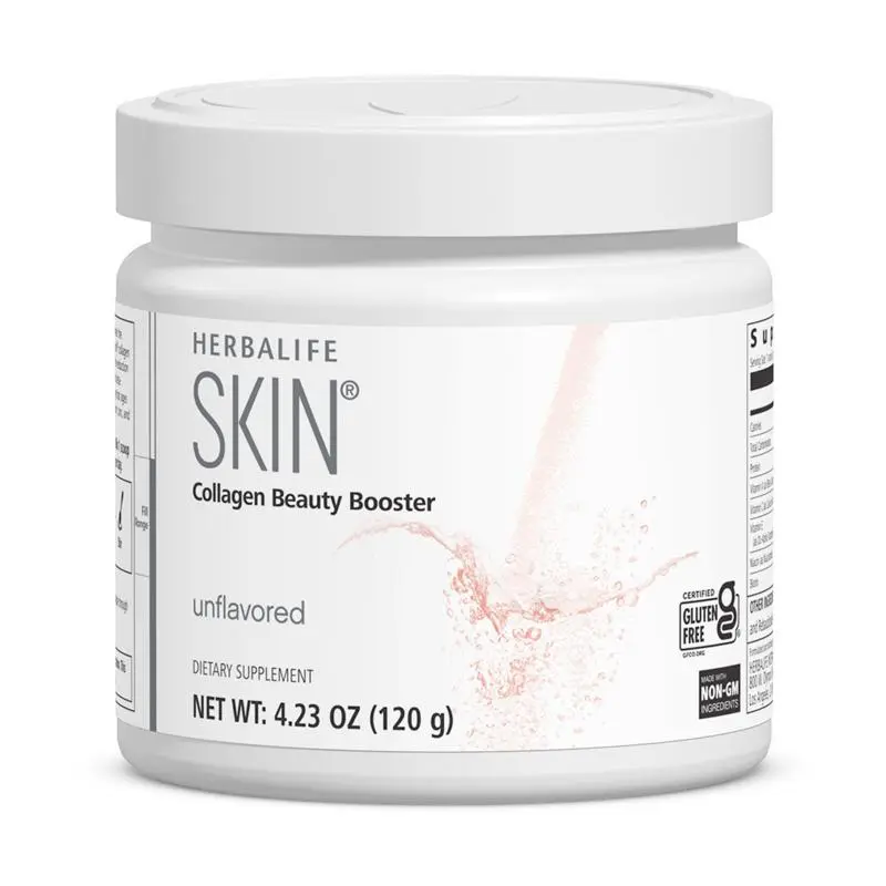 Herbalife Skin Collagen Beauty Booster Unflavored 6.03 Oz Bioactive Collagen Peptides Vitamin C Biotin Dietary Supplement Gluten Free Beauty Support Skin Support Hair Support Nail, Daily Nutrition Unflavored Drink Mix Ready to Mix Powde