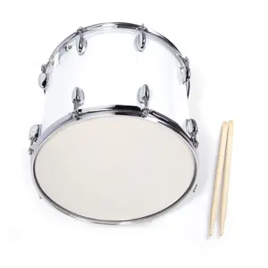 Vintage Snare Sound Marching Drum with Stainless Steel & Wood Construction, 14x10 in, Internal Chamfering, Adjustable Strap, Drumsticks & Key Strap, for School Bands