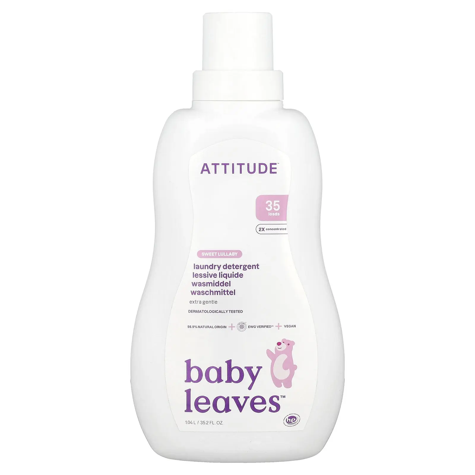 ATTITUDE Baby Leaves™, Laundry Detergent, Sweet Lullaby, 35.2 fl oz (1.04 l)