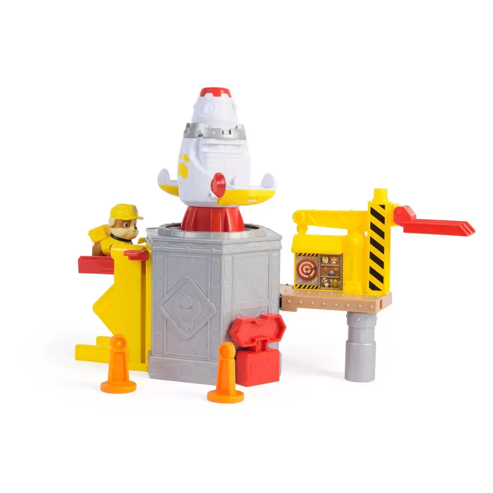 Rubble & Crew Launch 'n' Spin Spaceship Playset w/ Paw Patrol Action Figure Dog