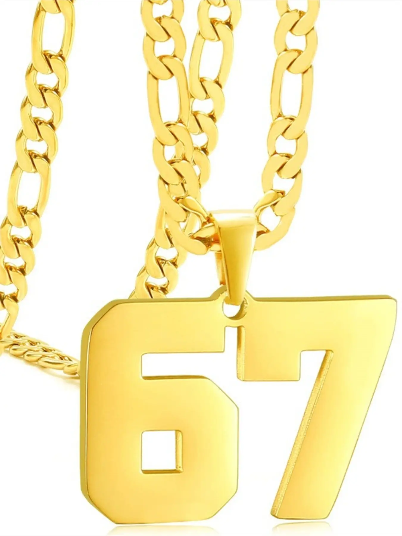 Men's Sports 67 Number Cuban Link Necklace Doot Doo, Suitable for Daily Wear, Hip-Hop Rap Style, Fashion Necklace, Cuban Link Design, Cuban Link Chain