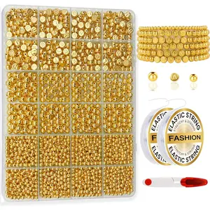 2240 count Smooth Round  Beads for Bracelet Making Kits 4MM/6MM  Making Supplies  Letter Beads for  Making Kit with 2 count  String 1 count