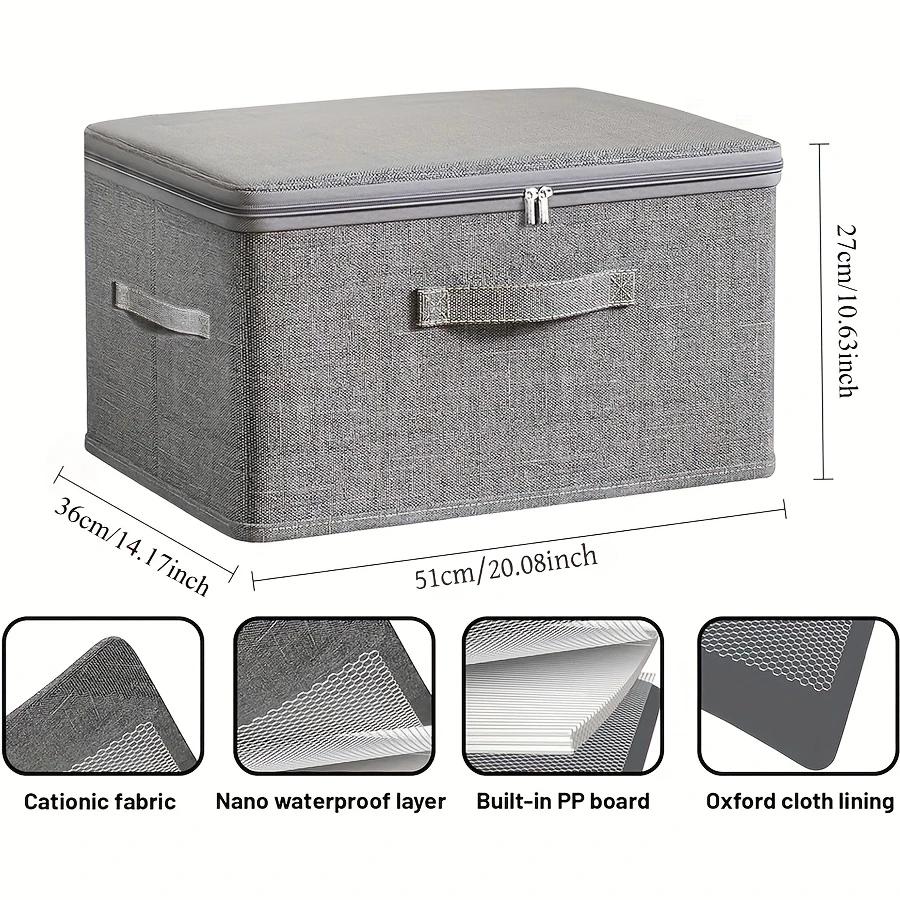 4-pack, extra-large foldable cation storage boxes, waterproof storage, sheet organizer, foldable storage and organizing boxes, suitable for wardrobes, bedrooms, kitchens, books, multifunctional storage and organizing boxes