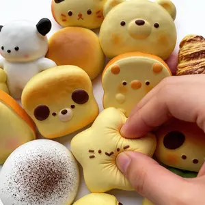 Lifelike Squishy Bread Slow Rise Sensory Toy Stress Relief Fidget for Adults Kids Anxiety, Fun Shapes Available: Cat, Bum, Dog, Cheese, Bread & Croissant