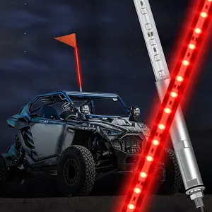 Nilight 1PCS 3FT LED Whip Light with Aluminum Base Red Color Safety Warning Pole Lighted Antenna Whips for RZR Polaris Dune Buggy Off-Road Truck UTV ATV  dealsforyoudays