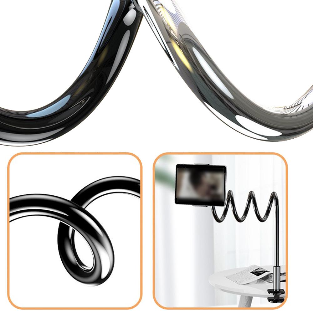 Gooseneck Phone Holder for Bed, 360° Rotatable Metal Desk Phone Stand, Adjustable Flexible Clamp Mount, Universal Fits for iPhone 17 16 15 14 13 12 11 Pro Max Plus iPad Samsung Galaxy All Phones & Tablets, Home Office Bedroom