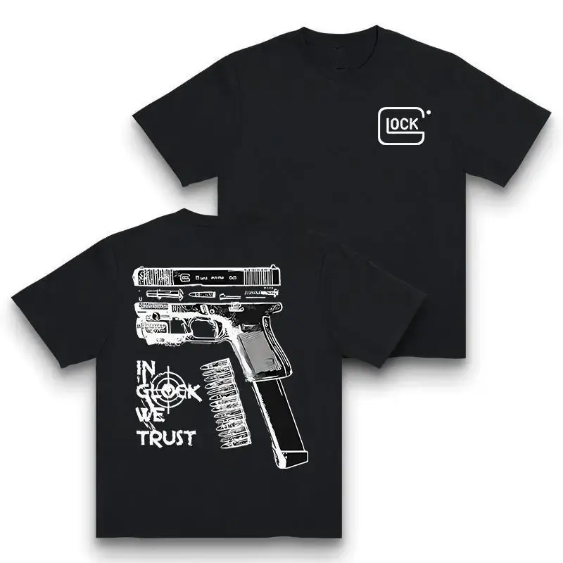 Men's Novelty Gun Culture Graphic Tshirt, Stylish Crewneck Fitted Streetwear Top for Firearm Enthusiasts, Shortsleeve, Graphic Tees, Unisex, Casual, T-Shirt, Crew Neck, Round Neck, Fashion Apparel, Graphic Print