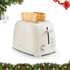 Ultrean Toaster 2 Slice with Extra-Wide Slot, Stainless Steel Toaster with Removable Crumb Tray, Small Toaster with 6 Browning Settings, Cancel, Bagel, Deforest Functions, 825 W