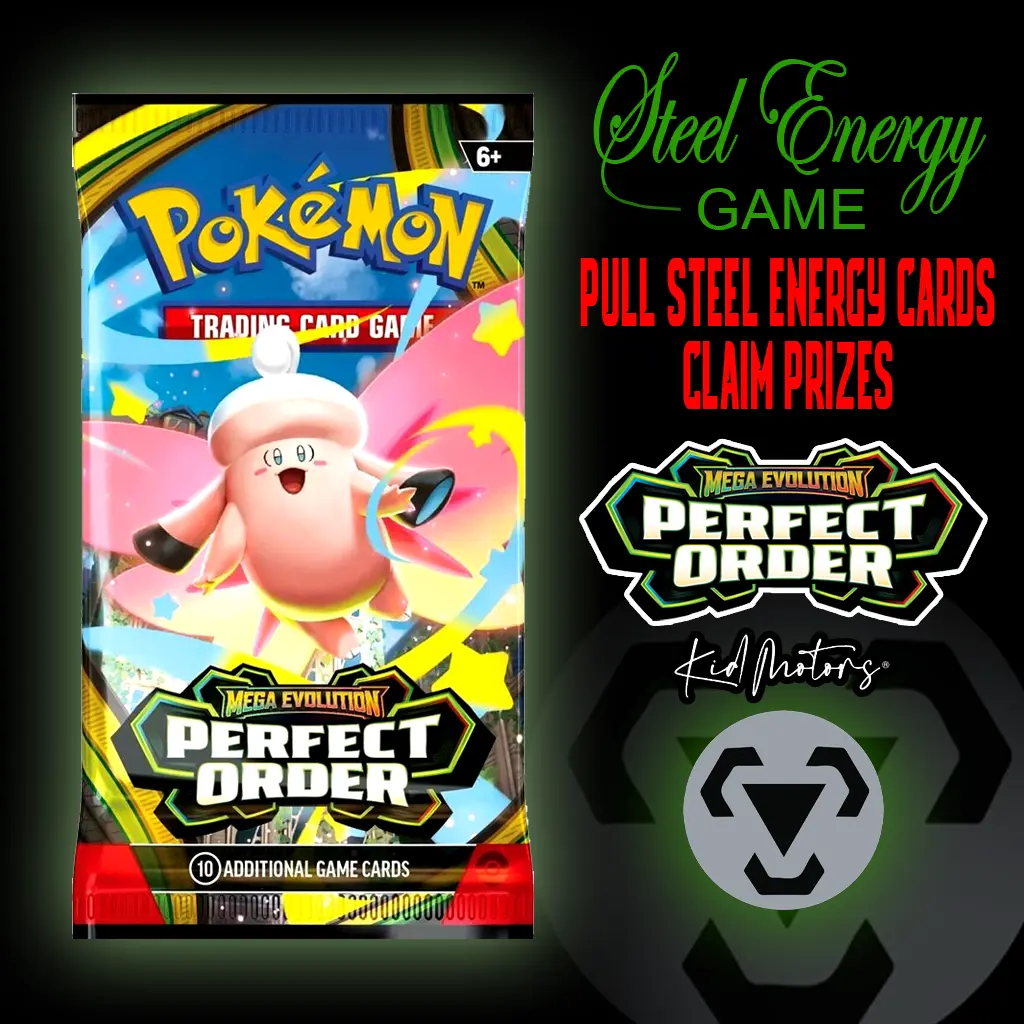 Kid Motors TV Perfect Order Upgrade Booster Trading Card Packs - STEEL Energy Pulls for Fans of Kid Motors TV, Every Pack Feels Like a Mini Reveal (LIVE RIP)