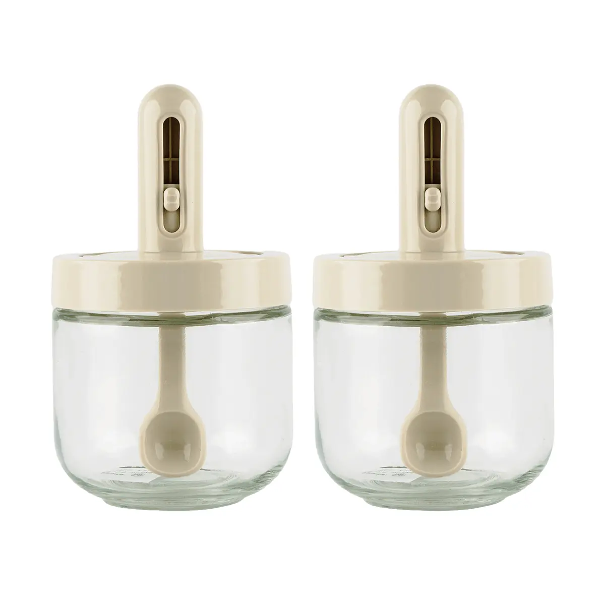 KAWASIMAYA All-in-One Spoon & Lid Condiment Salt Jar Canister 275ml*2 KAWASIMAYA All-in-One Spoon & Lid Condiment Salt Jar Canister 275ml*2
