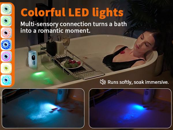 Bath Jets for Tub, Portable Jet Spa for Bathtub, 3-Level Adjustable Bubble Bath for Women, Jet/Bubble Mode,Festival Gifts for Women, Relaxing Home Daily Use (Blue)