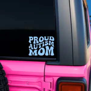 Proud Autism Mom Car Decal, 6in Stylish Universal Car Sticker - Vehicle Exterior Decoration for Personalization, Easy Installation to Show Pride for Autism Awareness