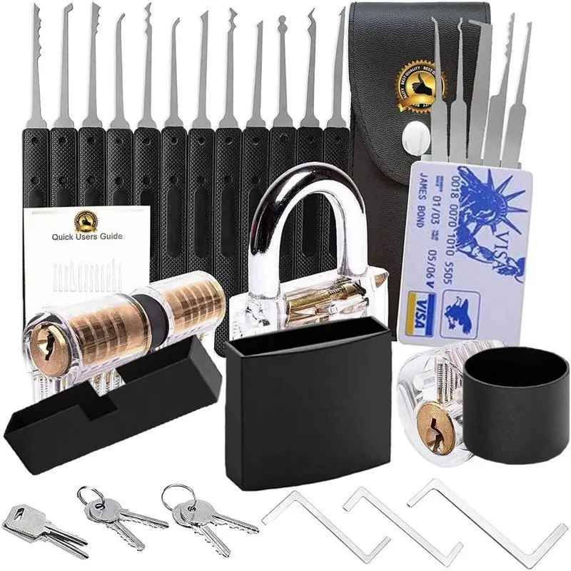 [Copy of] Brass Door Kick Plates Pick Waterproof Suitable for Outdoor Fence,Sheds, Storage Unit,with Stainless Steel Keys Long Lock Set Kit Gate, Toolbox,Trailer,Garages Picking
