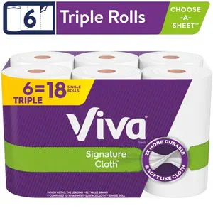 Signature Cloth Paper Towels, 6 Double Rolls