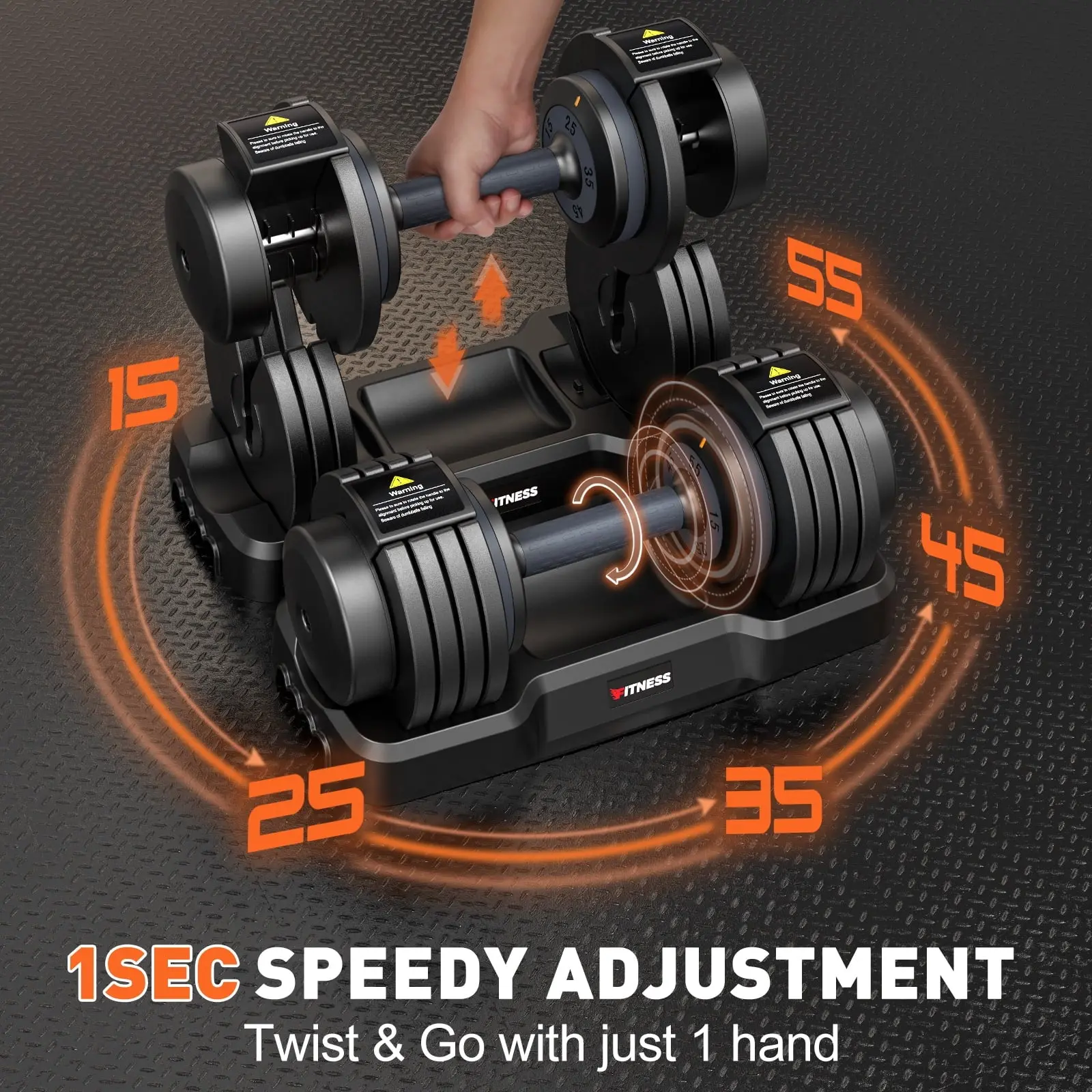 Why waste money on multiple dumbbell sets when you can have ONE set that adjust from 15-55lbs to fulfill all your workouts! Introducing the Gikpal 15-55lbs Adjustable Dumbbell Set