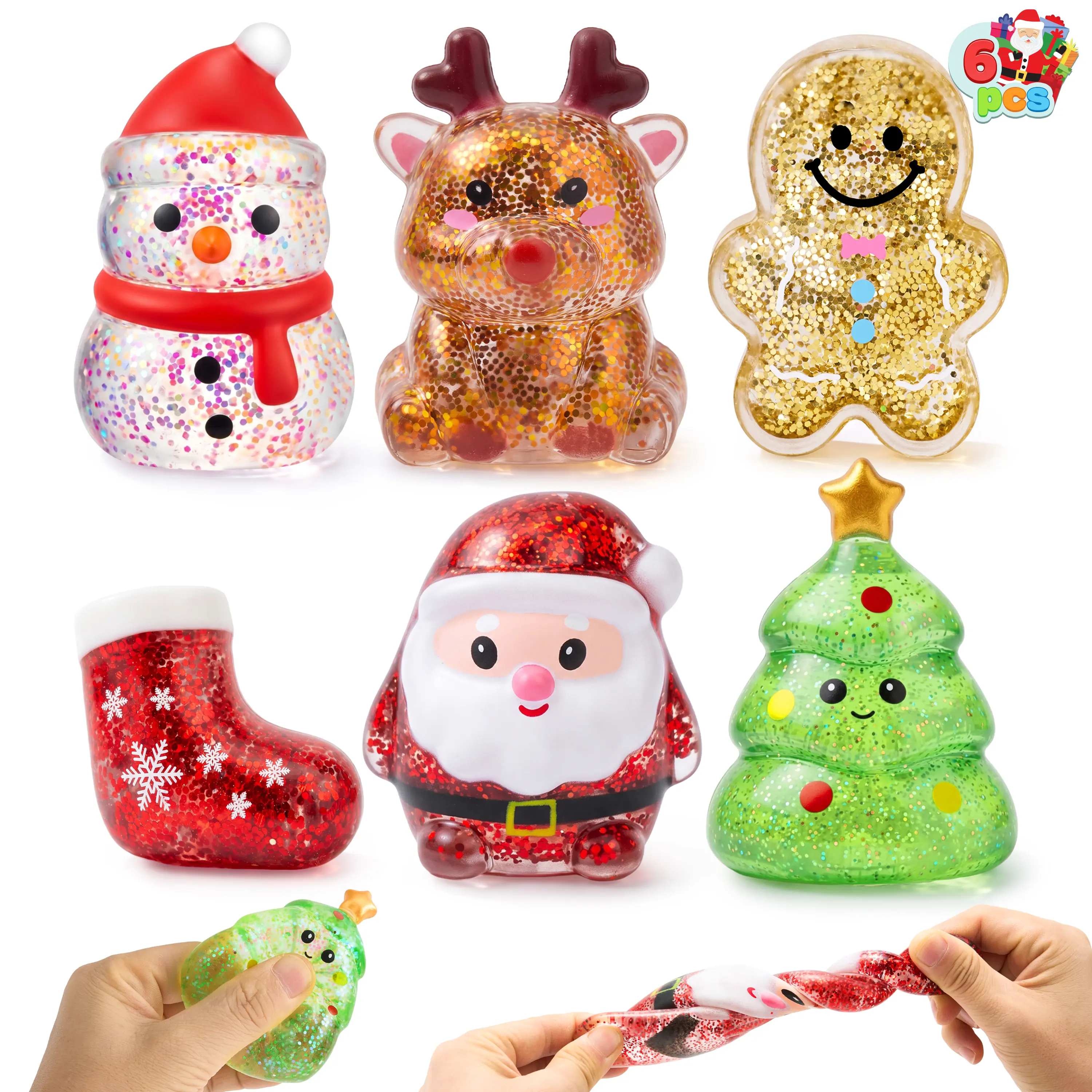 Christmas / Halloween Stress Relief Toys, 1pcs/3pcs/6pcs, 6 Designs Squishy Party Favors, Slow-rebound maltose squishy toys, ideal for Christmas party gifts