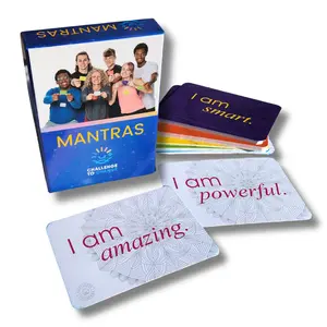 Mantra Card Deck, Positive Affirmation Cards, Mantra Cards – 50 Positive 'I Am' Statements for Kids to Build Resilience, Confidence, and Positivity