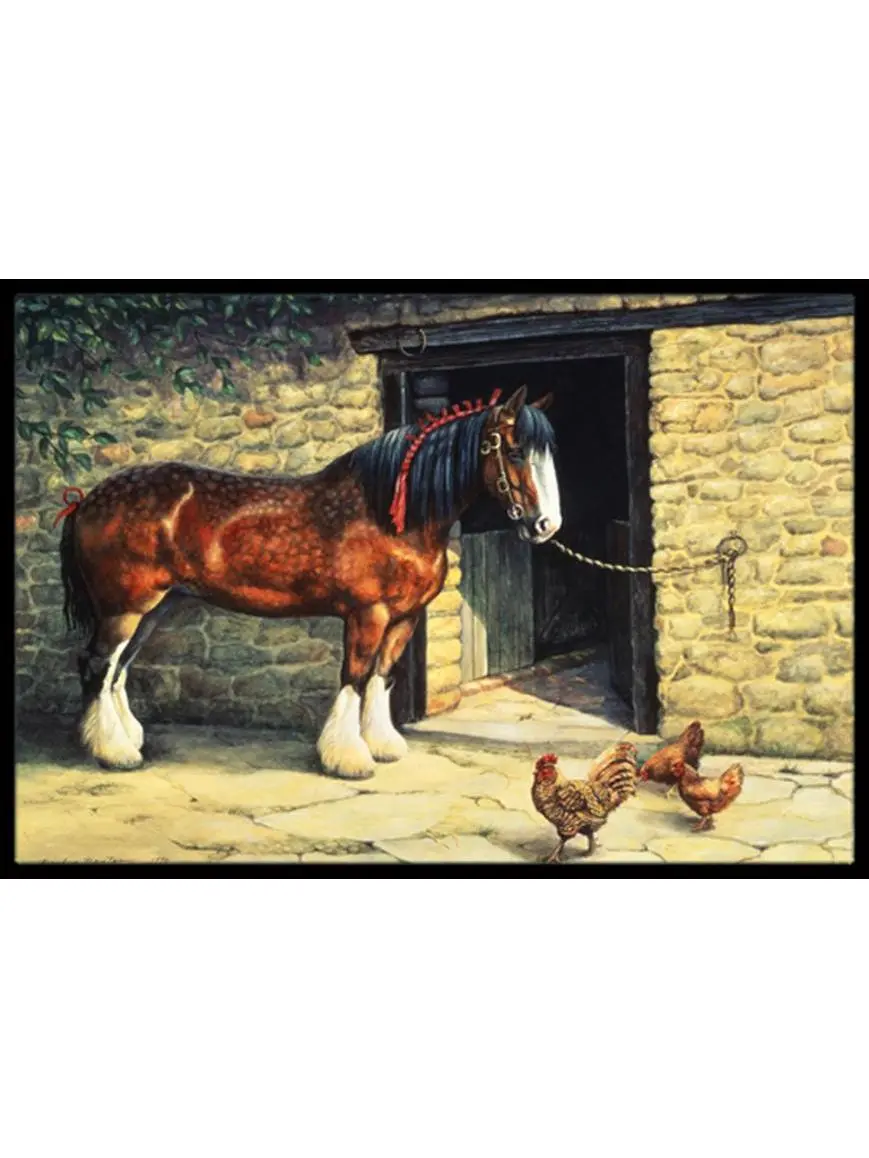 Carolines Treasures BDBA0087MAT Horse & Chickens by Daphne Baxter Indoor or Outdoor Mat- 18 x 27