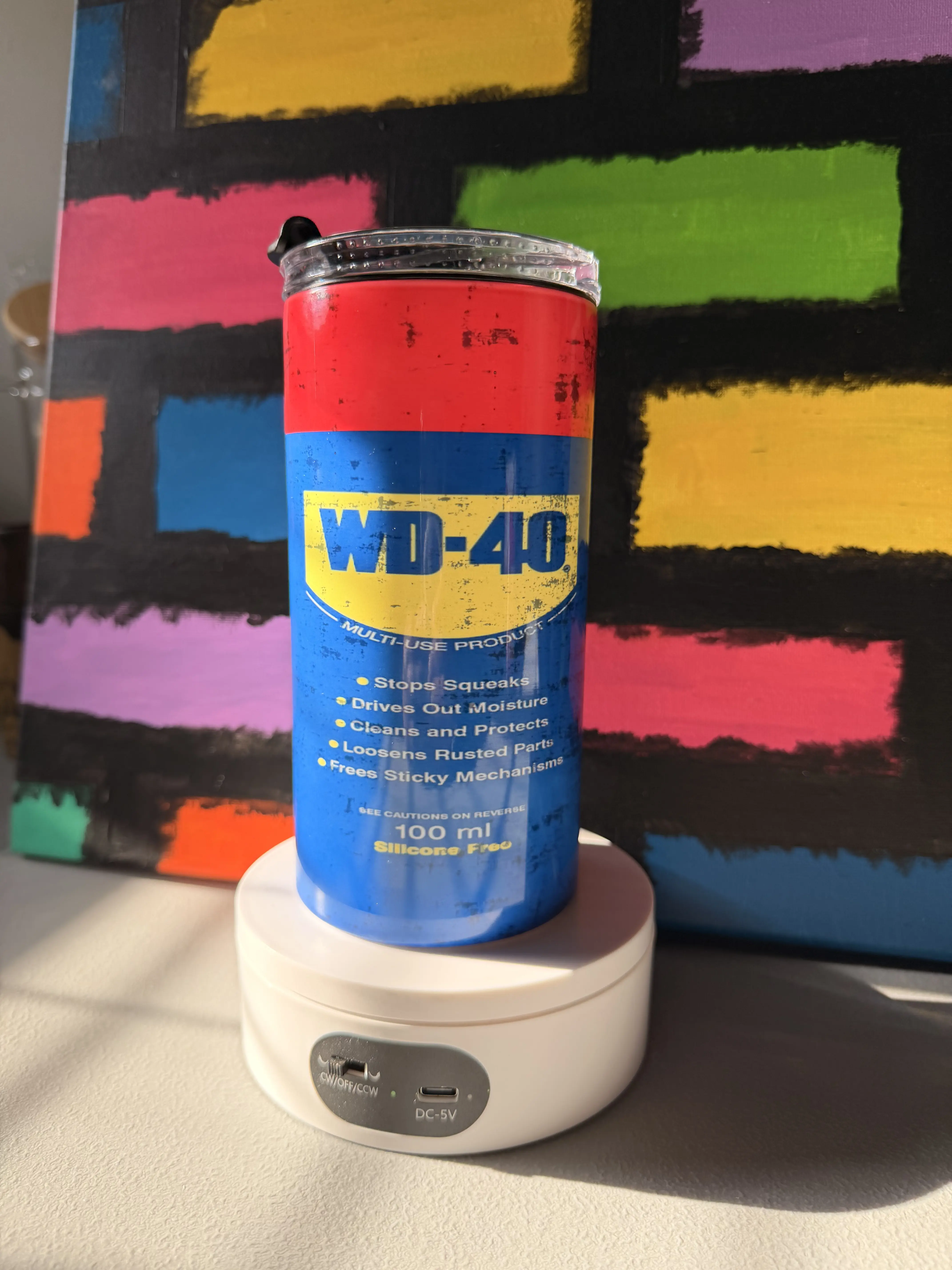 Mechanic Inspired 14 oz. 4 in 1 Stainless Steel Tumbler/Can Cooler- WD-40 Drinkware Flasks