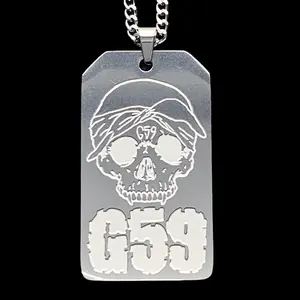 $uicideboy$ G59 Toe Tag Necklace - 2" Mirror Polished Stainless Steel Suicideboys Pendant with Choice of Chain - Hypoallergenic & Rust Resistant GREY59 Jewelry Choice of Chain Free Gift Included