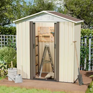 Outdoor Sheds 5FT x 3FT Outdoor Storage, Metal Anti-Corrosion Utility Tool House with Lockable Door & Shutter Vents，Outdoor Waterproof Garden Tool Metal Storage Sheds