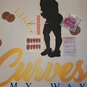 "CMW Curves My Way press-on nails deliver salon-quality style with ease. Offered in a wide range of shapes, sizes, and designs, each set is designed to fit your personal flair—just be sure to check the size guide in the images to ensure the perfect fit."