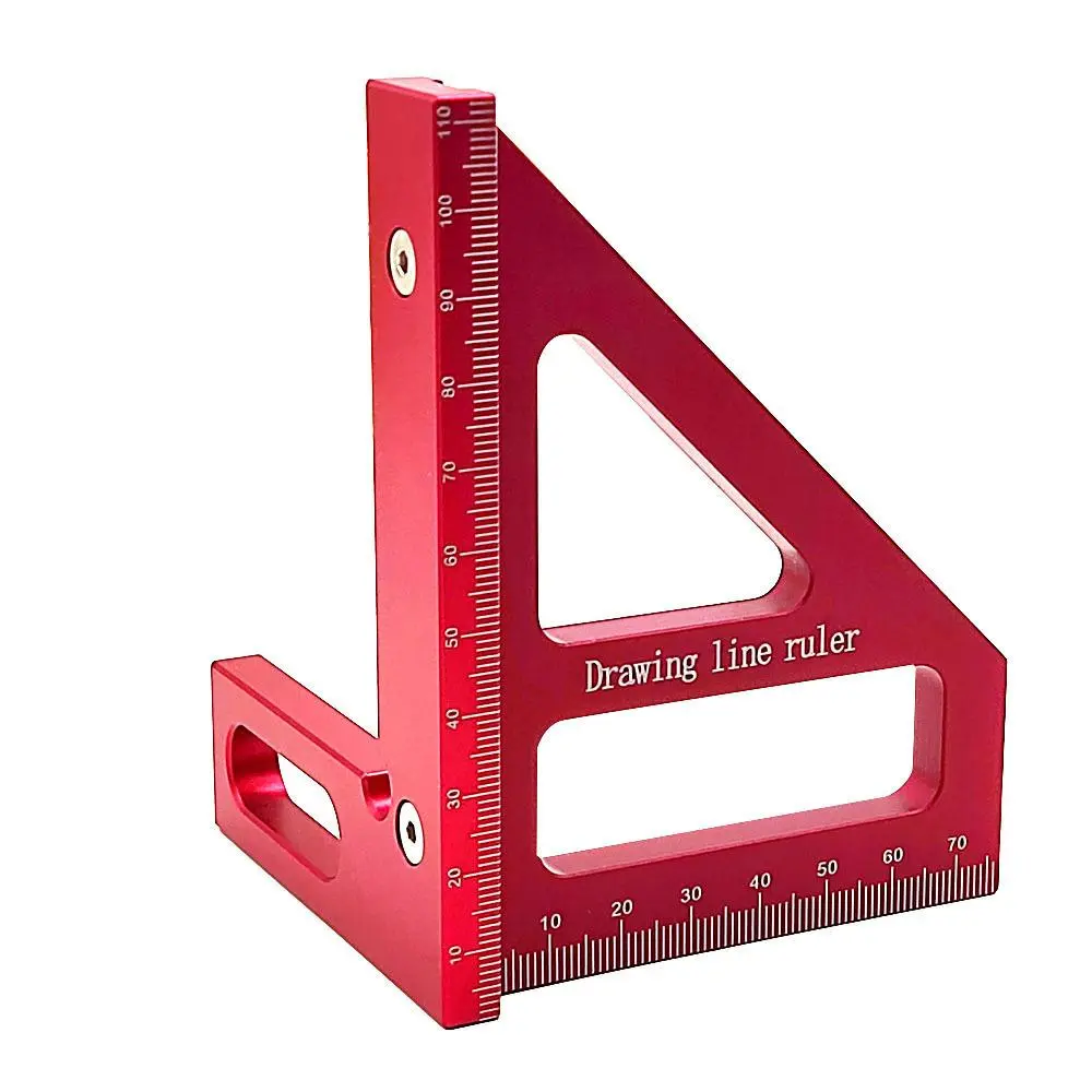 Multifunctional Triangle Ruler, Aluminum Alloy Right Angle Measure Tool for Woodworking, Versatile for Wood and Plastic Applications