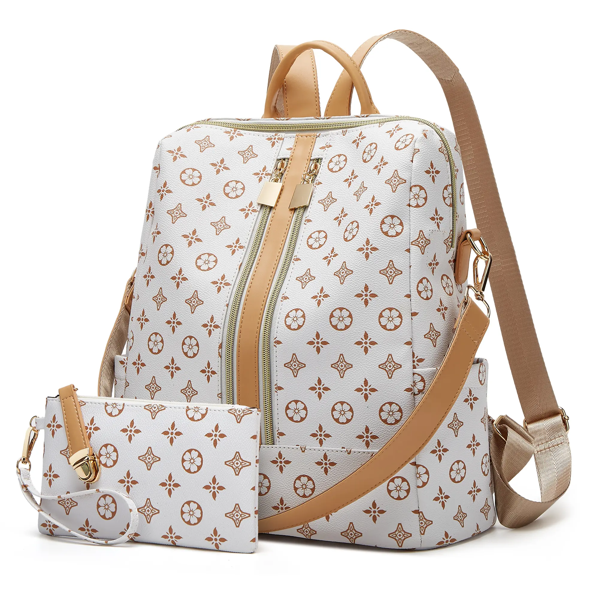 White Double Zipper