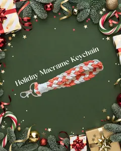 Holiday Braided Wristlet | Macrame Keychain