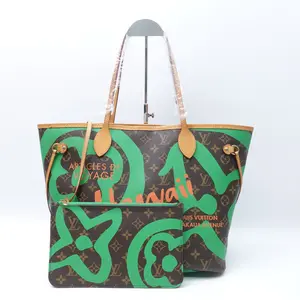 Pre-owned Louis Vuitton Coated Canvas Shoulder Bags Neverfull MM Hawaii Green/Monogram Shoulder Bag T10414660