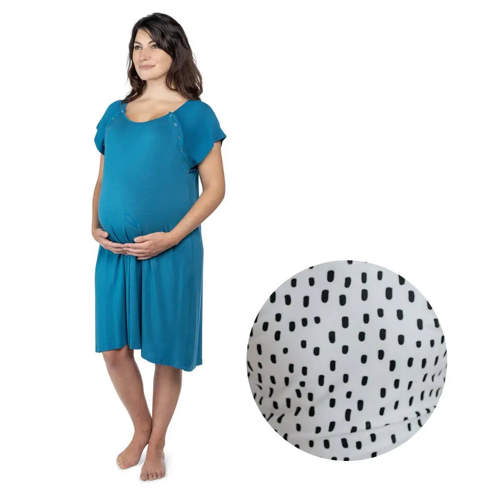 Three Little Tots - Dot Maternity Mommy Labor and Delivery/ Nursing Gown
