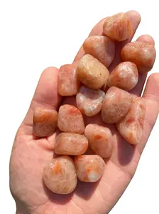 New Moon Beginnings Sunstone Tumbled Stone - Natural Brown Color, Round Shape, Handheld Size