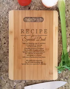 Father DAD Gifts Personalized Recipe for a Special Dad Custom Cutting Board Personalized Christmas Gift for Daddy Father Papa from son kids