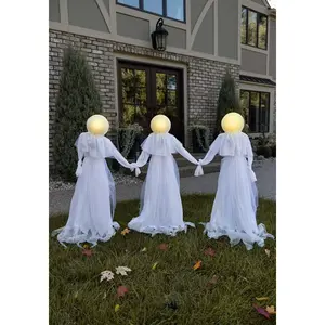 Holding Hands White Ghosts Light Up Prop Decoration