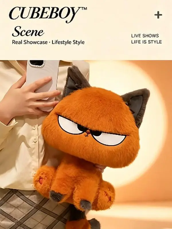 Original genuine cool and stylish plush cat doll, cartoon cute pillow, girl's toy, birthday gift