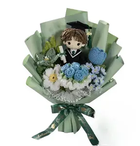 Handmade Crochet Graduation Bouquet 2026 | Custom Graduate Doll Flower Gift | Personalized Forever Keepsake for Daughter, Best Friend, Sister | Cute Class of 2026 Graduation Gift